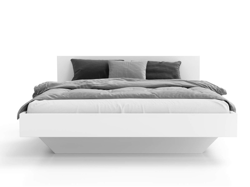 Levitační postel 140x200 z nábytkové desky, bílá DM2