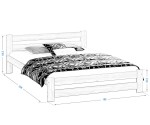 Postel z masivu VitBed 160x200cm Eureka dub s roštem + Matrace Niobé 160x200