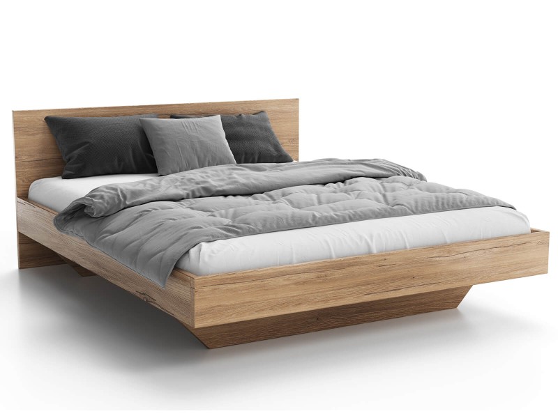 Levitační postel 140x200 z nábytkové desky, dub craft DM2