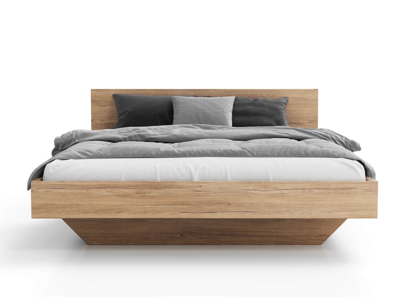 Levitační postel 140x200 z nábytkové desky, dub craft DM2