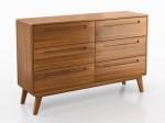 Buková dřevěná komoda Beskyd 6S šířka 140 cm, Rustikální Dub