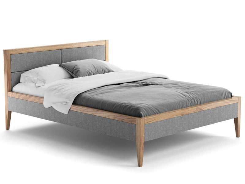 Čalouněná dubová postel 160x200cm Belagio Šedá