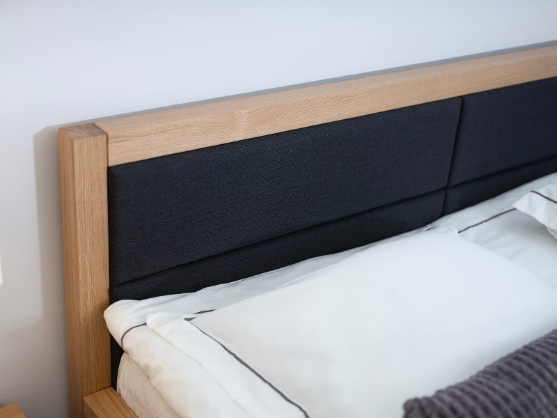 Čalouněná dubová postel 160x200cm Belagio Šedá