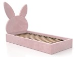 Čalouněná dětská postel 90x200 s roštem, růžový Velvet Kids Line 2 Rabbit