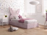 Čalouněná dětská postel 90x200 s roštem, růžový Velvet Kids Line 2 Rabbit