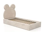 Čalouněná dětská postel 90x200 s roštem, béžová Velvet Kids Line 1 Medvěd