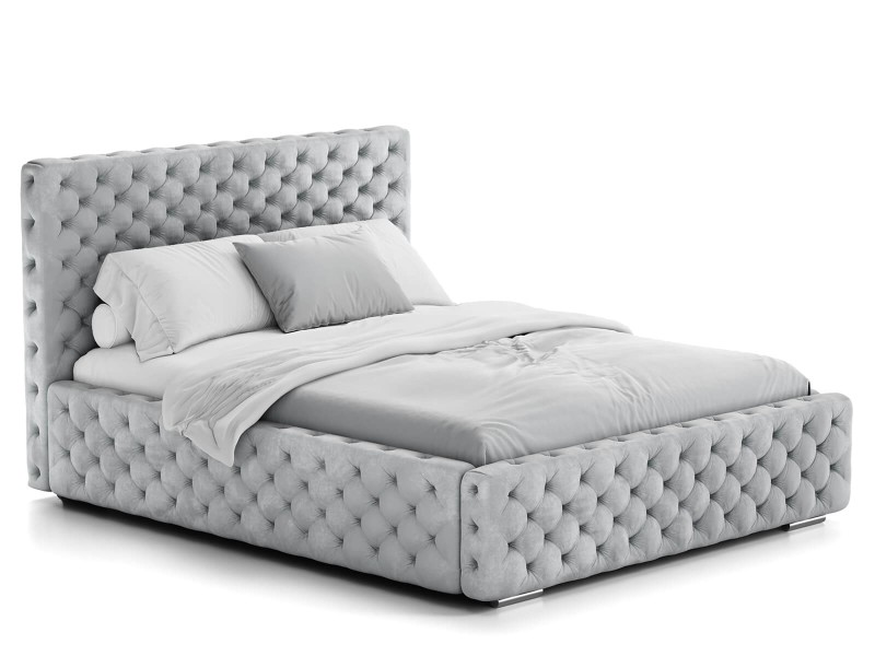 Čalouněná postel s úložným prostorem 160x200 PRO line 15 Šedý Velvet