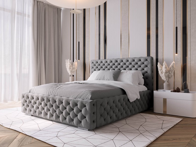Čalouněná postel s úložným prostorem 160x200 PRO line 15 Grafitový Velvet