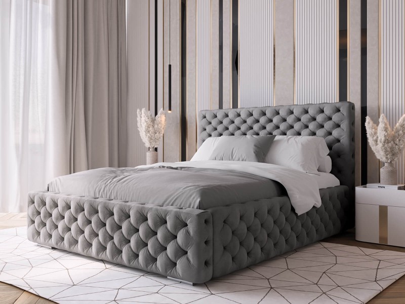 Čalouněná postel s úložným prostorem 160x200 PRO line 15 Grafitový Velvet