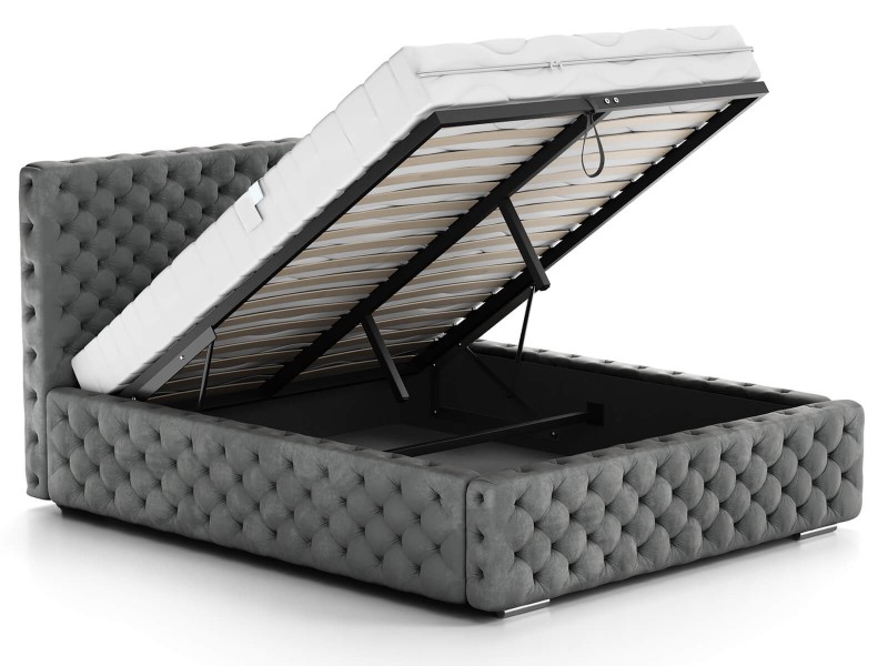 Čalouněná postel s úložným prostorem 160x200 PRO line 15 Grafitový Velvet