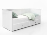 Rozkládací postel 80x200 bílá se 2 zásuvkami, gauč Helmes