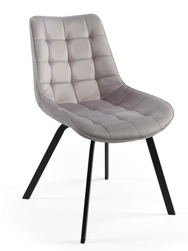 Židle čalouněná Tebe Velvet Stříbrný