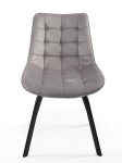 Židle čalouněná Tebe Velvet Stříbrný