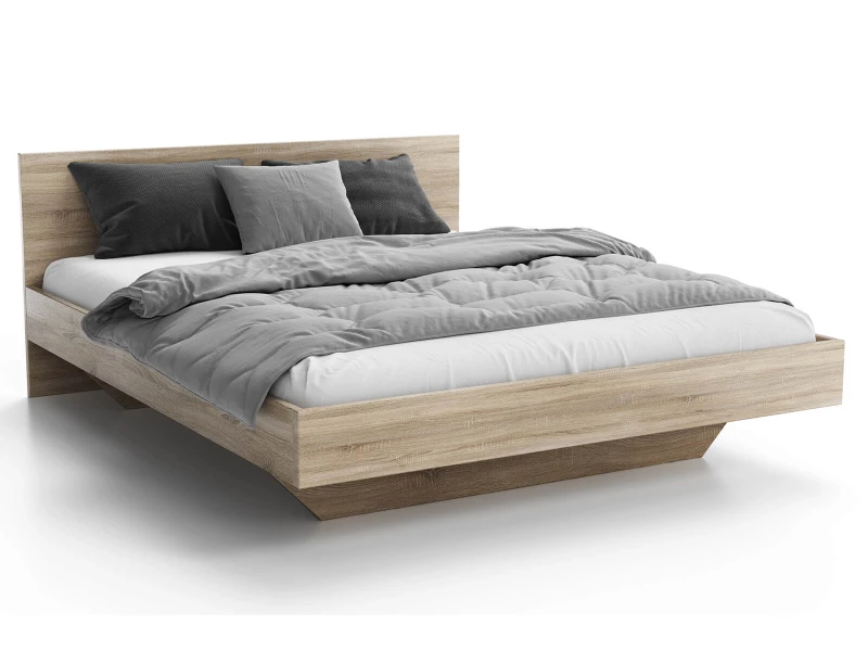 Levitační postel 120x200 z nábytkové desky, dub sonoma DM2