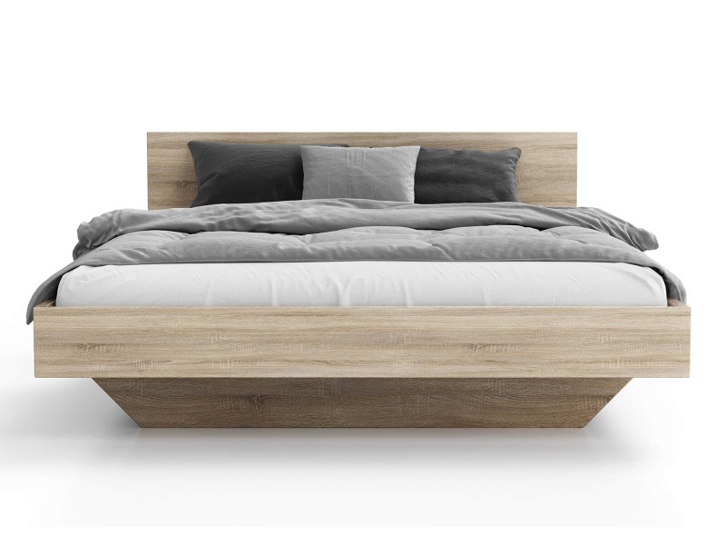 Levitační postel 140x200 z nábytkové desky, dub sonoma DM2