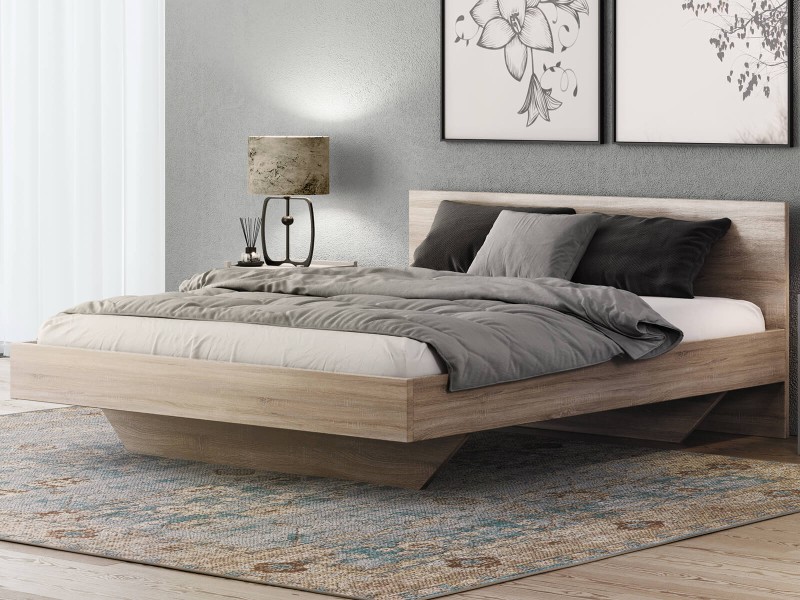 Levitační postel 160x200 z nábytkové desky, dub sonoma DM2