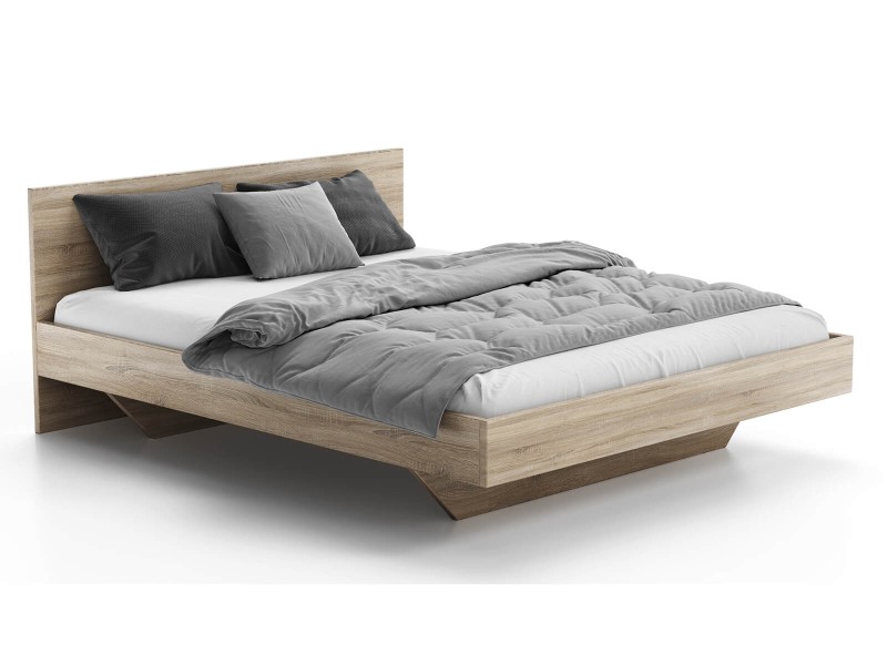 Levitační postel 160x200 z nábytkové desky, dub sonoma DM2