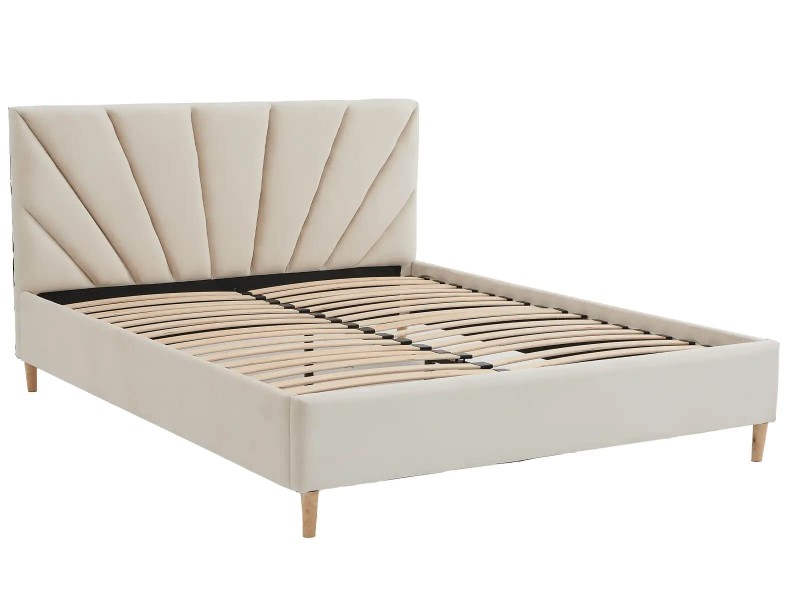Čalouněná skandinávská postel 120x200 Scandi line 3 Béžový Velvet