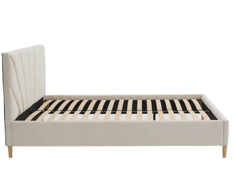 Čalouněná skandinávská postel 120x200 Scandi line 3 Béžový Velvet