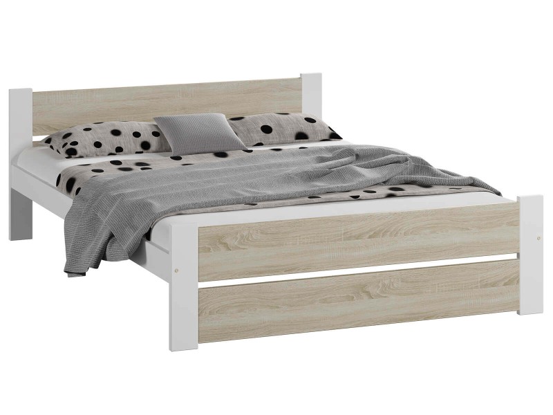 Postel 160x200 DMD14 Bílá + dub sonoma