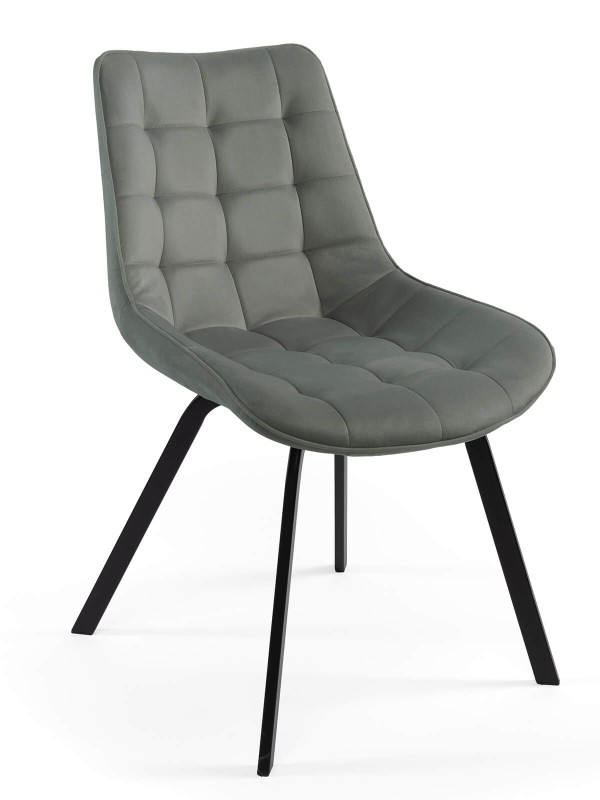 Židle čalouněná Tebe Velvet Světle Šedá