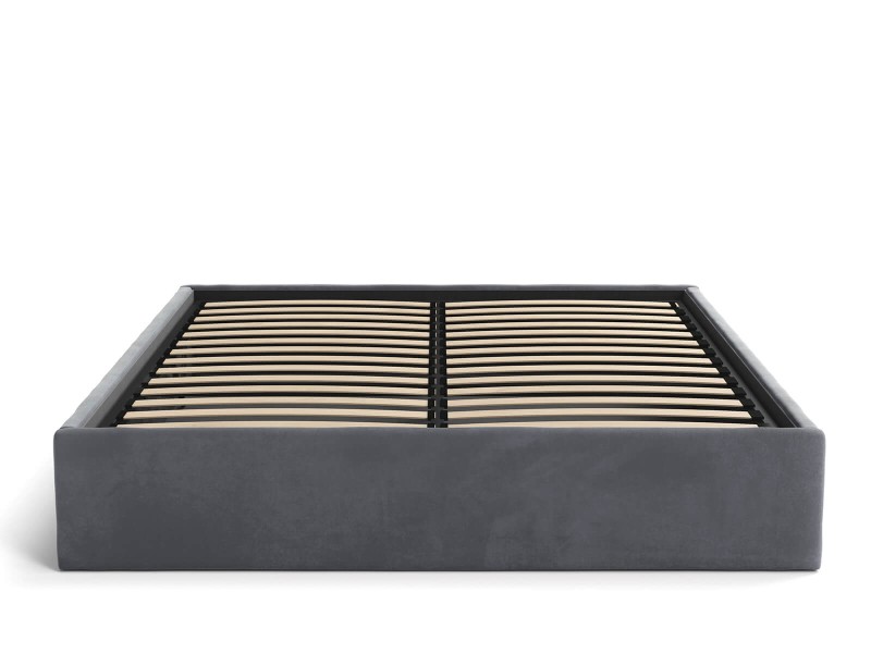 Čalouněná postel s úložným prostorem 180x200 bez čela BOX line Grafitový Velvet