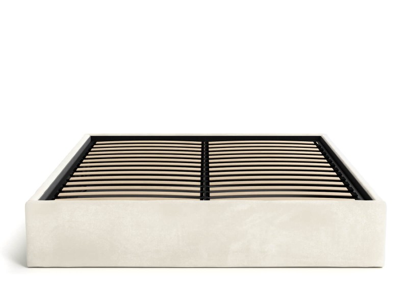 Čalouněná postel s úložným prostorem 180x200 bez čela BOX line Béžový Velvet