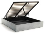 Čalouněná postel s úložným prostorem 140x200 bez čela BOX line Šedý  Velvet