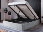 Čalouněná postel s úložným prostorem 160x200 bez čela BOX line Šedý  Velvet