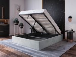 Čalouněná postel s úložným prostorem 160x200 bez čela BOX line Šedý  Velvet