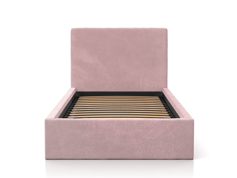 Čalouněná dětská postel 90x200 s roštem, růžový Velvet Kids Line 4