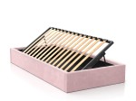 Čalouněná dětská postel 90x200 s roštem a úložným prostorem, růžový Velvet Kids Line Box