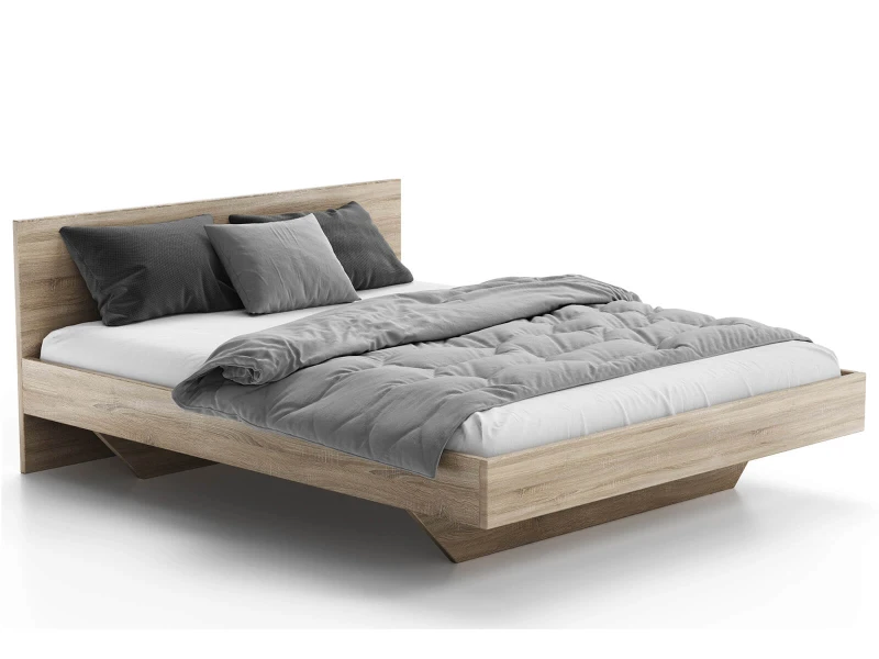 Levitační postel 180x200 z nábytkové desky, dub sonoma DM2
