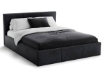 Čalouněná postel s úložným prostorem 140x200 TOP line 7 Černý Velvet