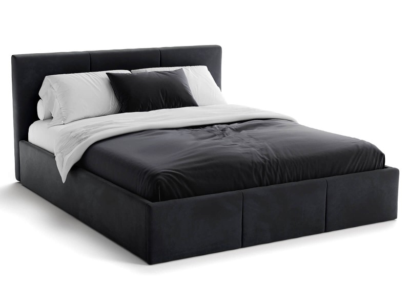 Čalouněná postel s úložným prostorem 140x200 TOP line 7 Černý Velvet