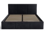 Čalouněná postel s úložným prostorem 140x200 TOP line 7 Černý Velvet