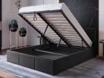 Čalouněná postel s úložným prostorem 160x200 TOP line 7 Černý Velvet