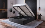 Čalouněná postel s úložným prostorem 160x200 TOP line 7 Černý Velvet