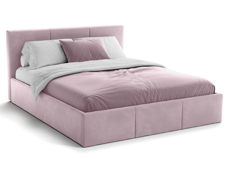 Čalouněná postel s úložným prostorem 180x200 TOP line 7 Růžový Velvet