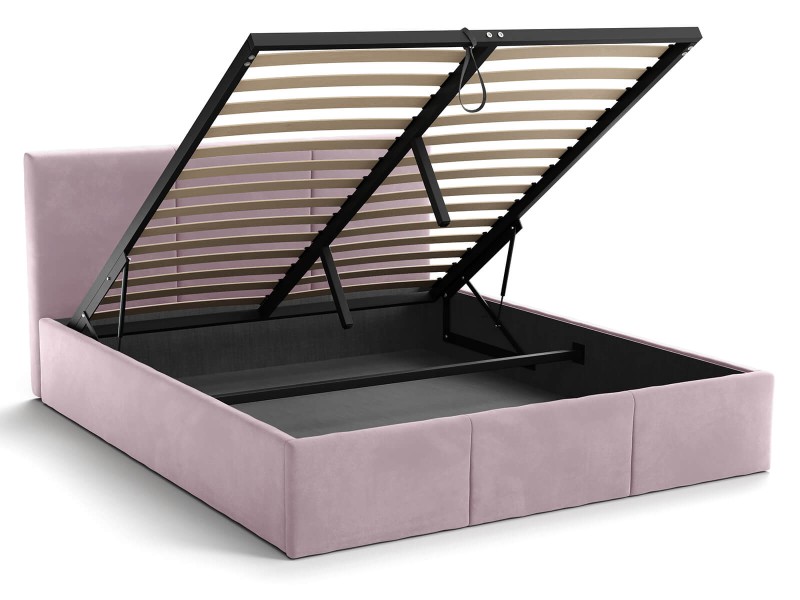 Čalouněná postel s úložným prostorem 180x200 TOP line 7 Růžový Velvet