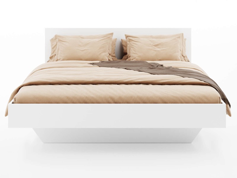 Levitační postel 120x200 z nábytkové desky, bílá DM2