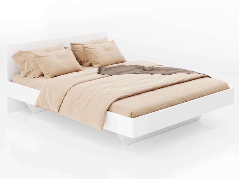 Levitační postel 180x200 z nábytkové desky, bílá DM2