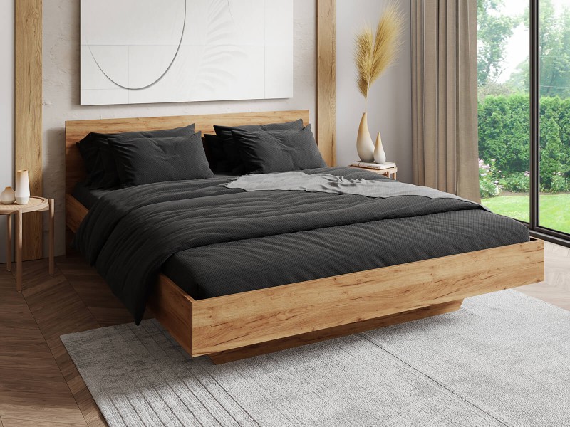 Levitační postel 120x200 z nábytkové desky, dub craft DM2
