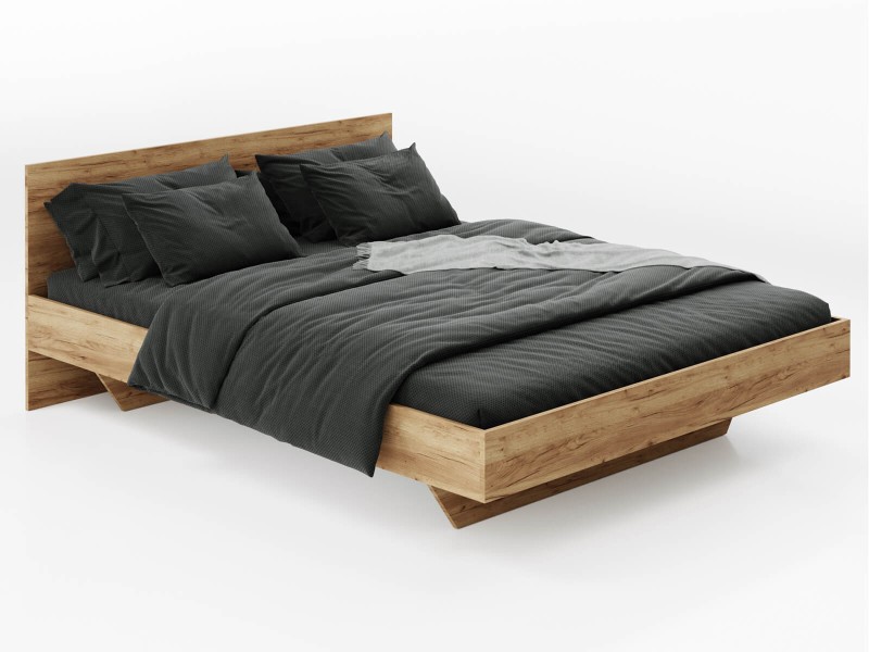 Levitační postel 120x200 z nábytkové desky, dub craft DM2