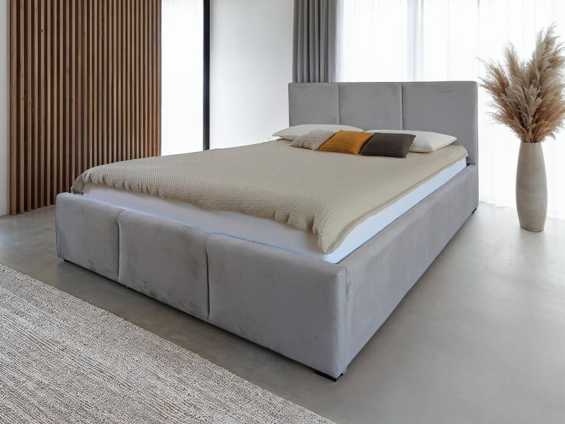 Čalouněná postel s úložným prostorem 120x200 TOP line 7 Šedý Velvet