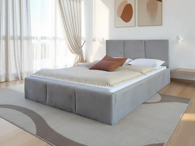 Čalouněná postel s úložným prostorem 180x200 TOP line 7 Šedý Velvet