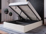 Čalouněná postel s úložným prostorem 160x200 bez čela BOX line Krémová Boucle