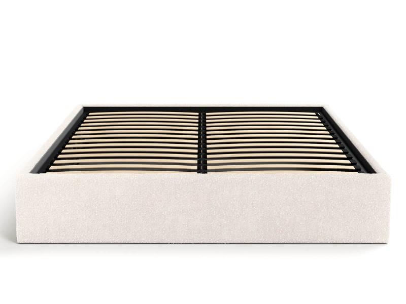 Čalouněná postel s úložným prostorem 160x200 bez čela BOX line Krémová Boucle