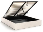 Čalouněná postel s úložným prostorem 160x200 bez čela BOX line Krémová Boucle