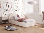 Čalouněná dětská postel 90x200 s roštem,  Krémová Boucle Kids Line 3 Mušle